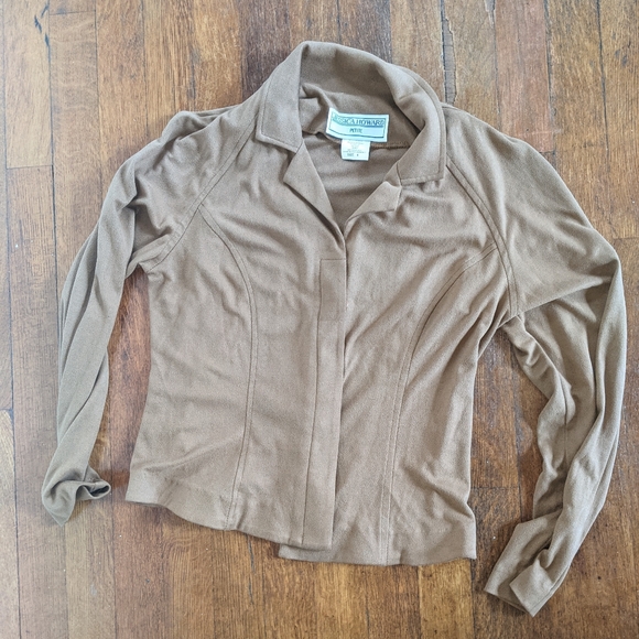 Tops - Vintage Faux Suede blouse/top